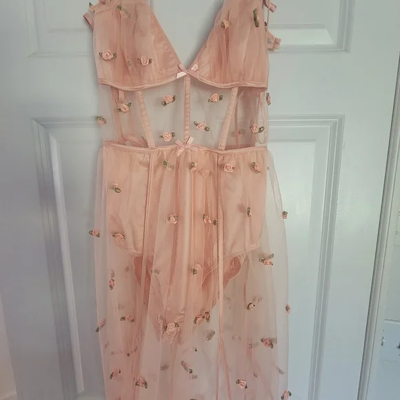 For Love & Lemons sheer Maxi Rose dress - Picture 3 of 13